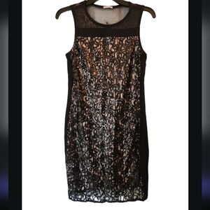 Intimissimi Black Mesh Dress with Sequined Lace Front